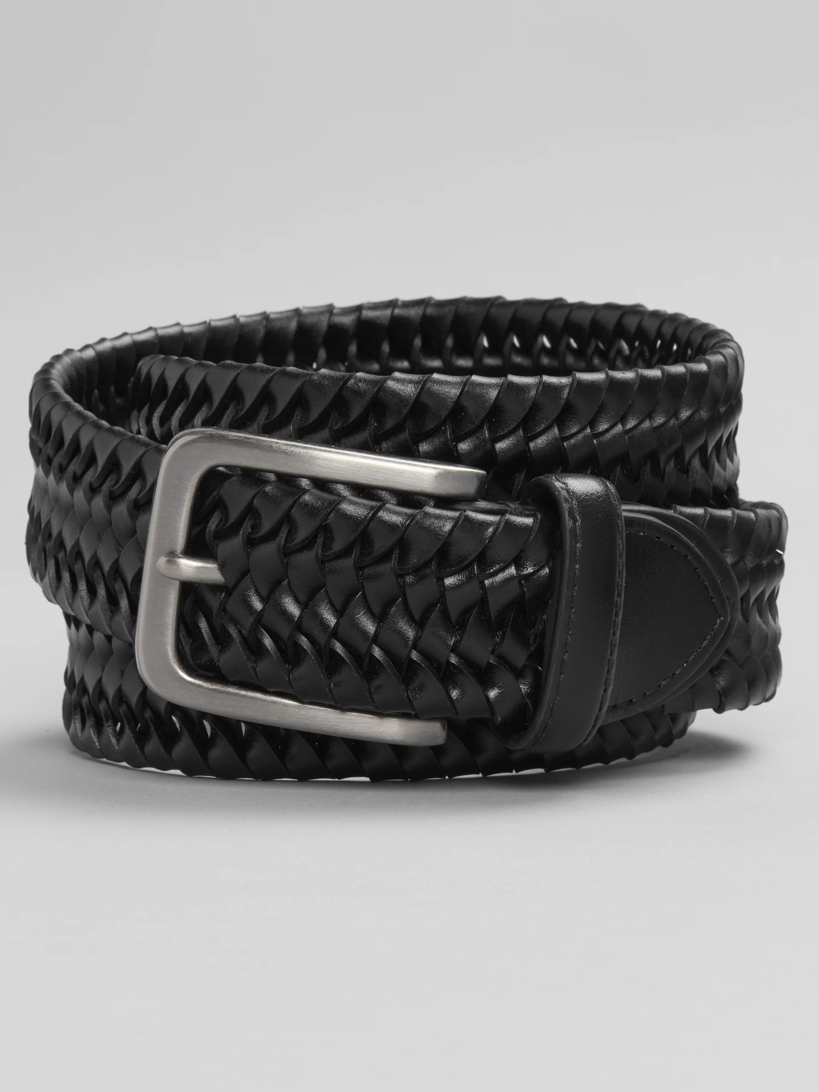 Stretch Leather Braided Belt