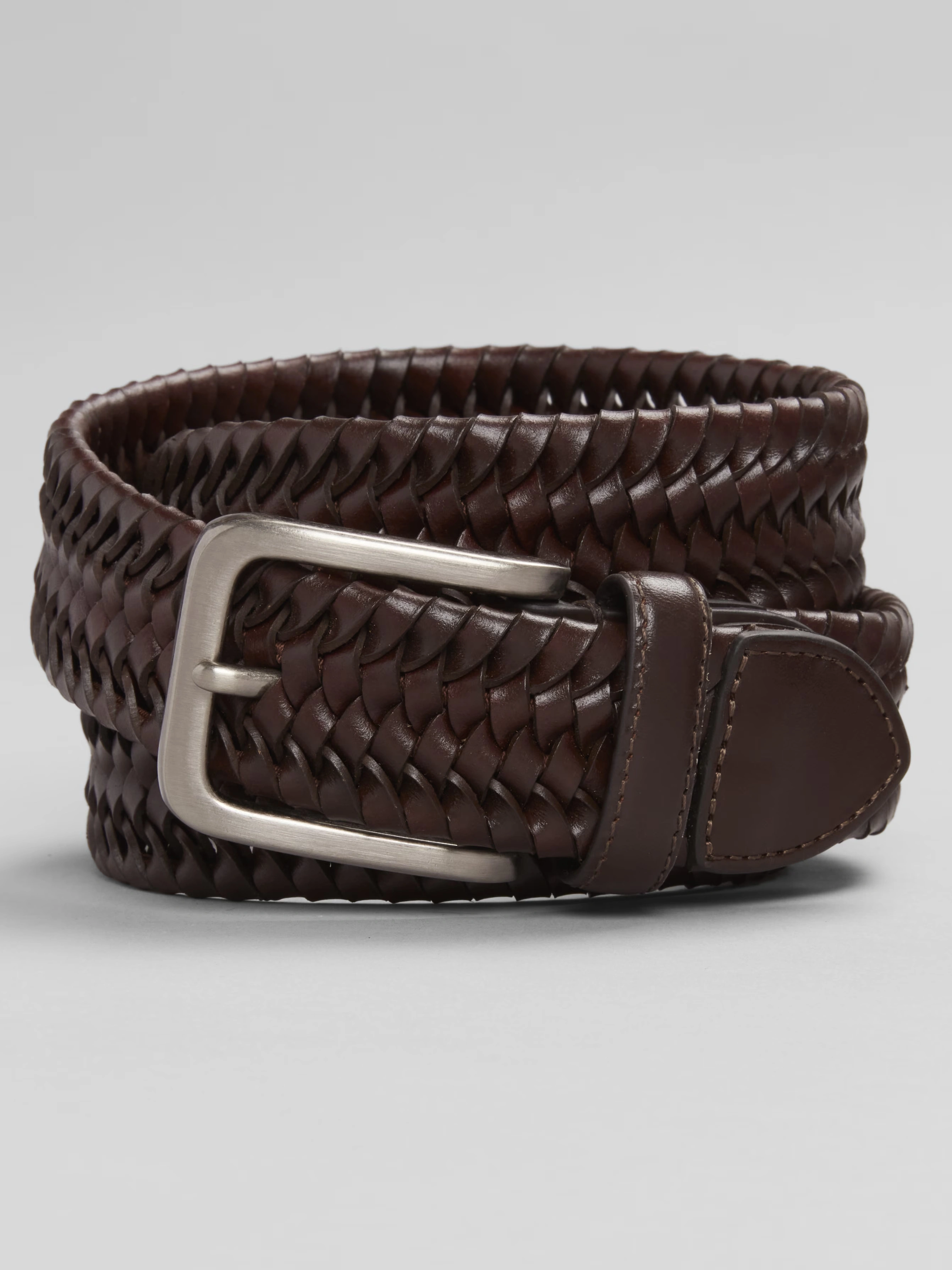 Stretch Leather Braided Belt