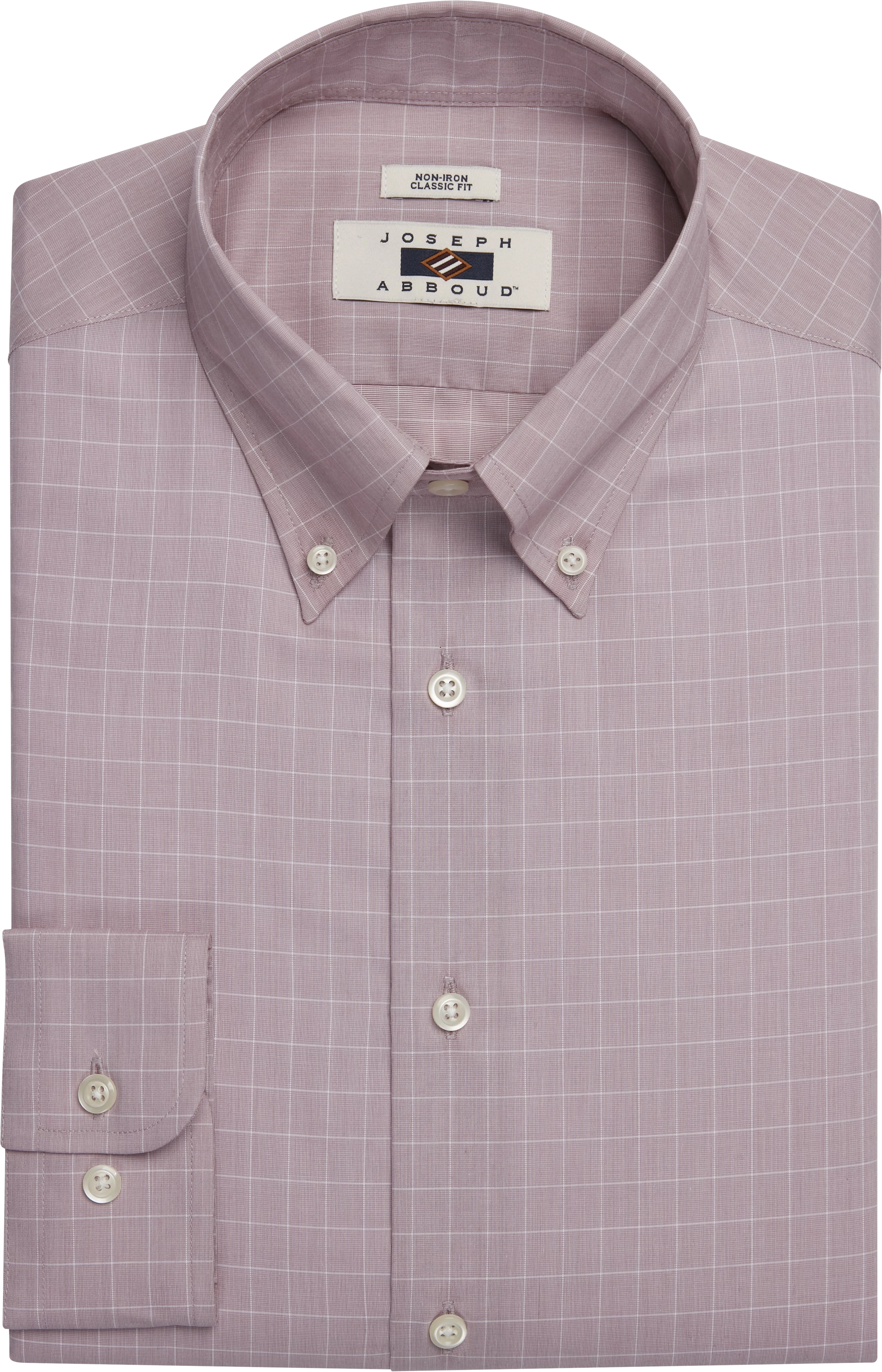 Classic Fit 100% Cotton Windowpane Dress Shirt