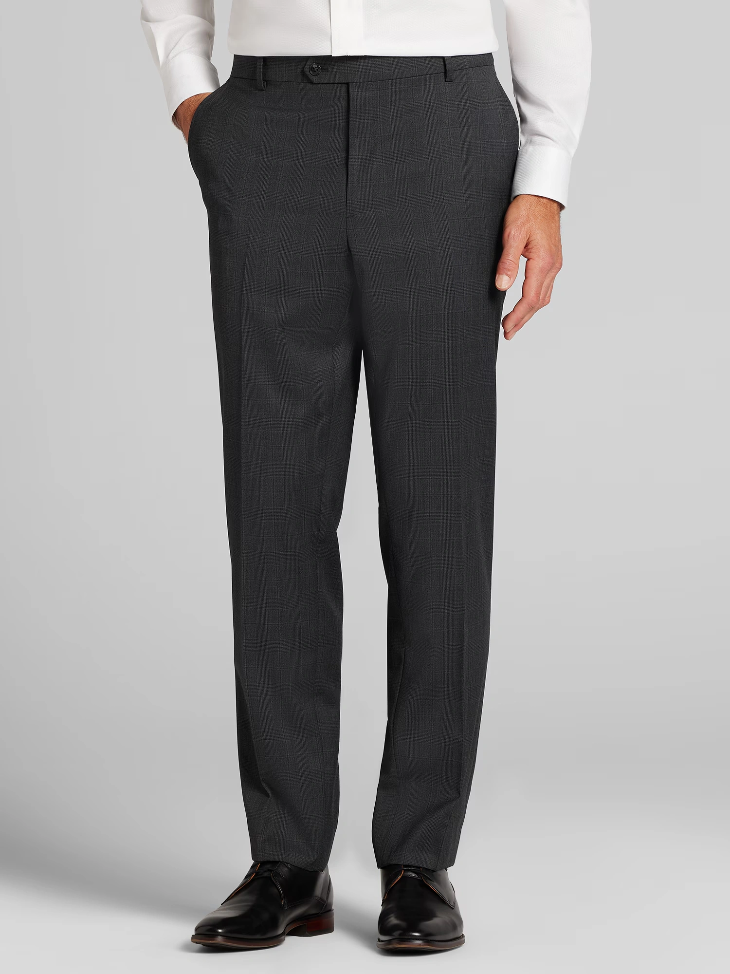 Classic Fit Plaid Suit Pants