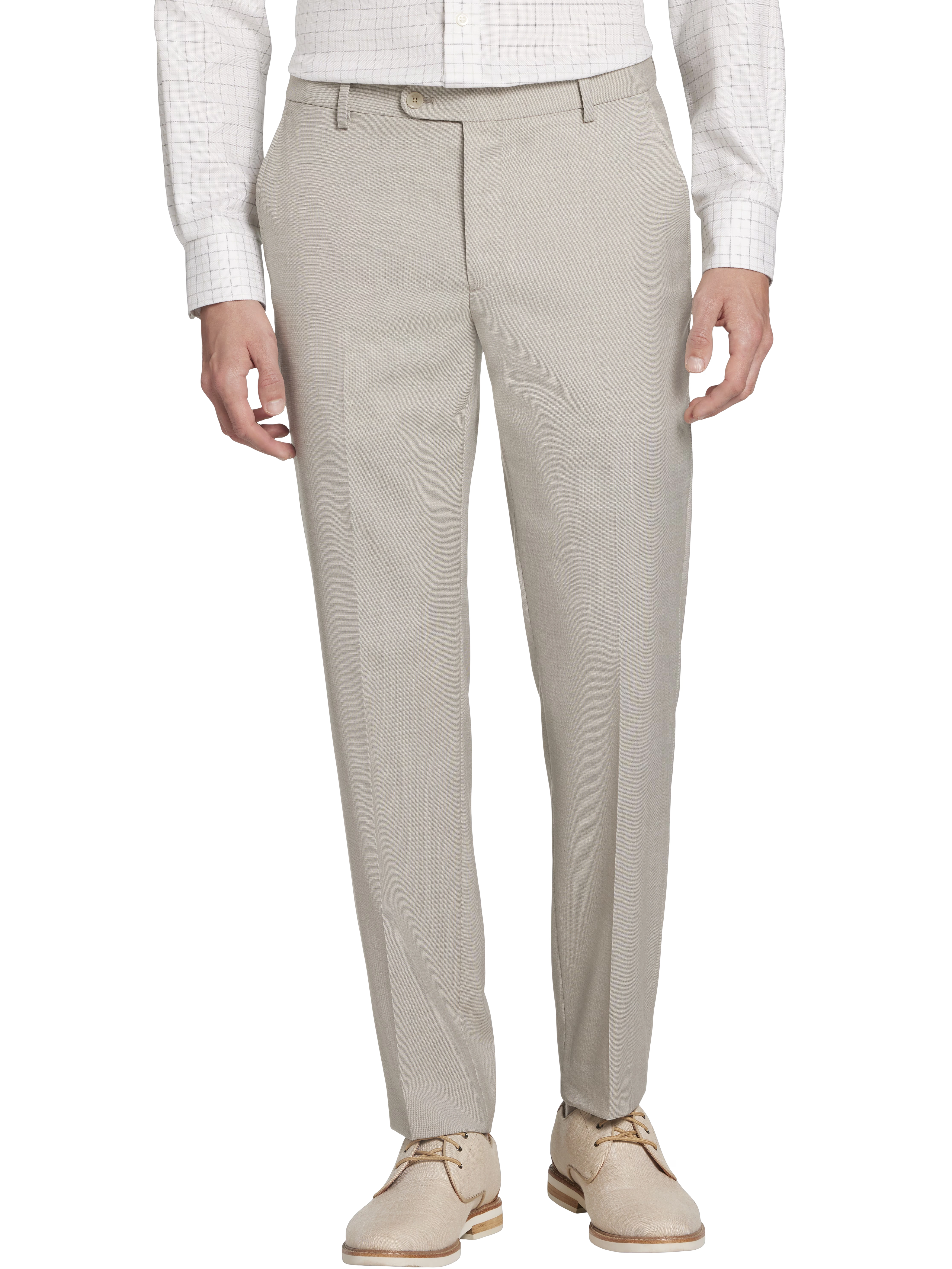 Slim Fit Wool Blend Sharkskin Suit Pants
