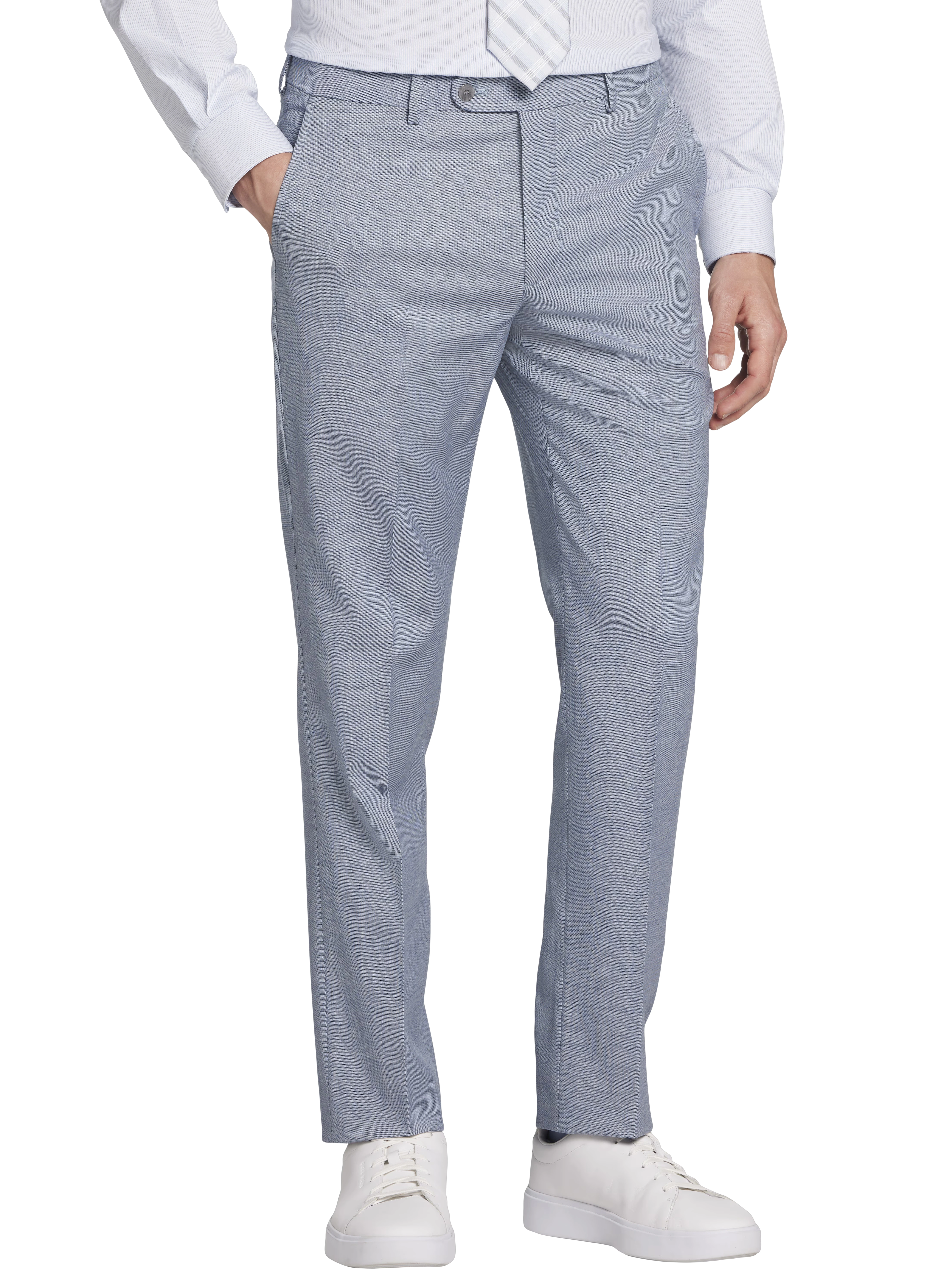 Slim Fit Wool Blend Sharkskin Suit Pants