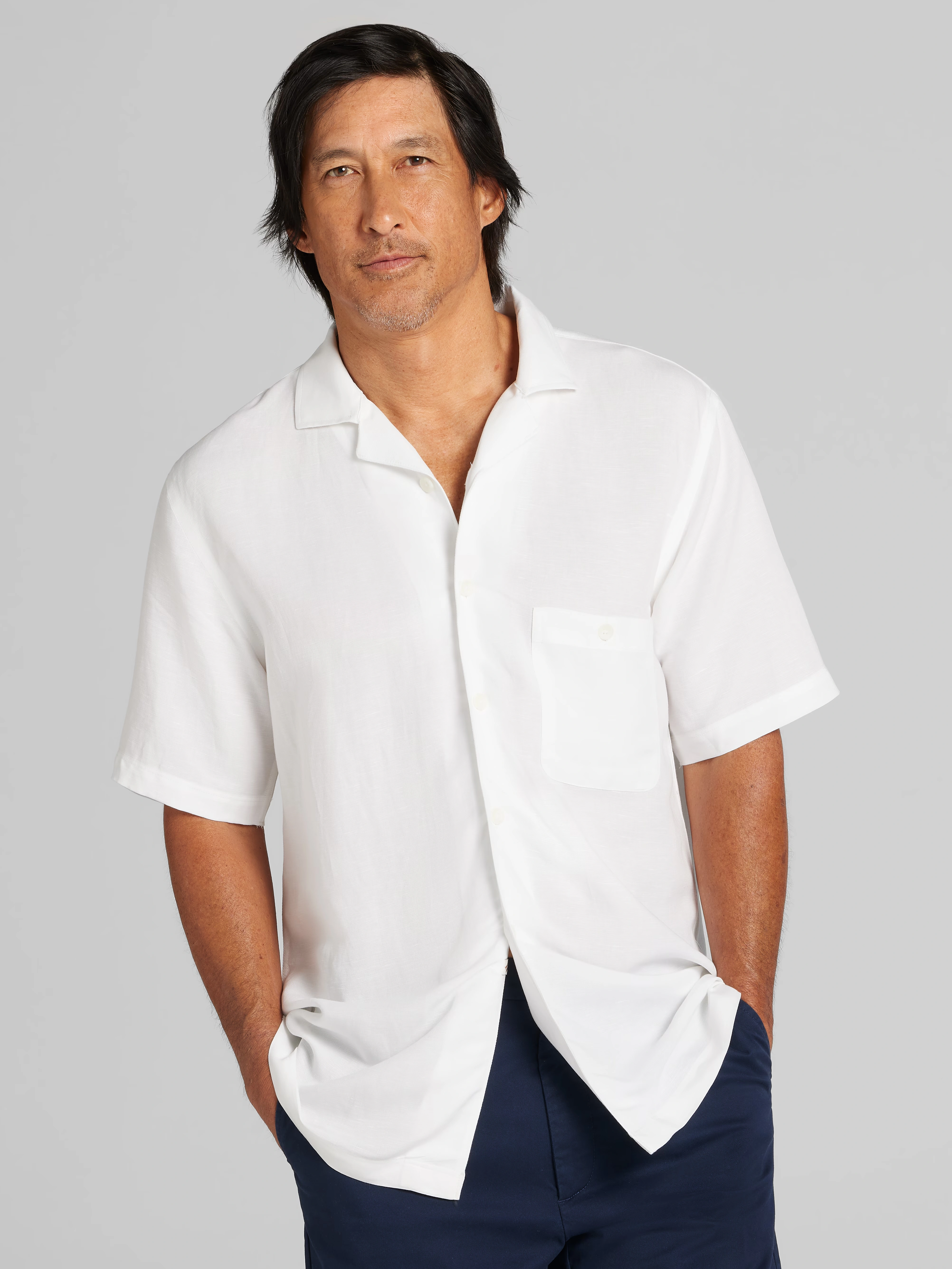 Modern Fit Short Sleeve Camp Shirt