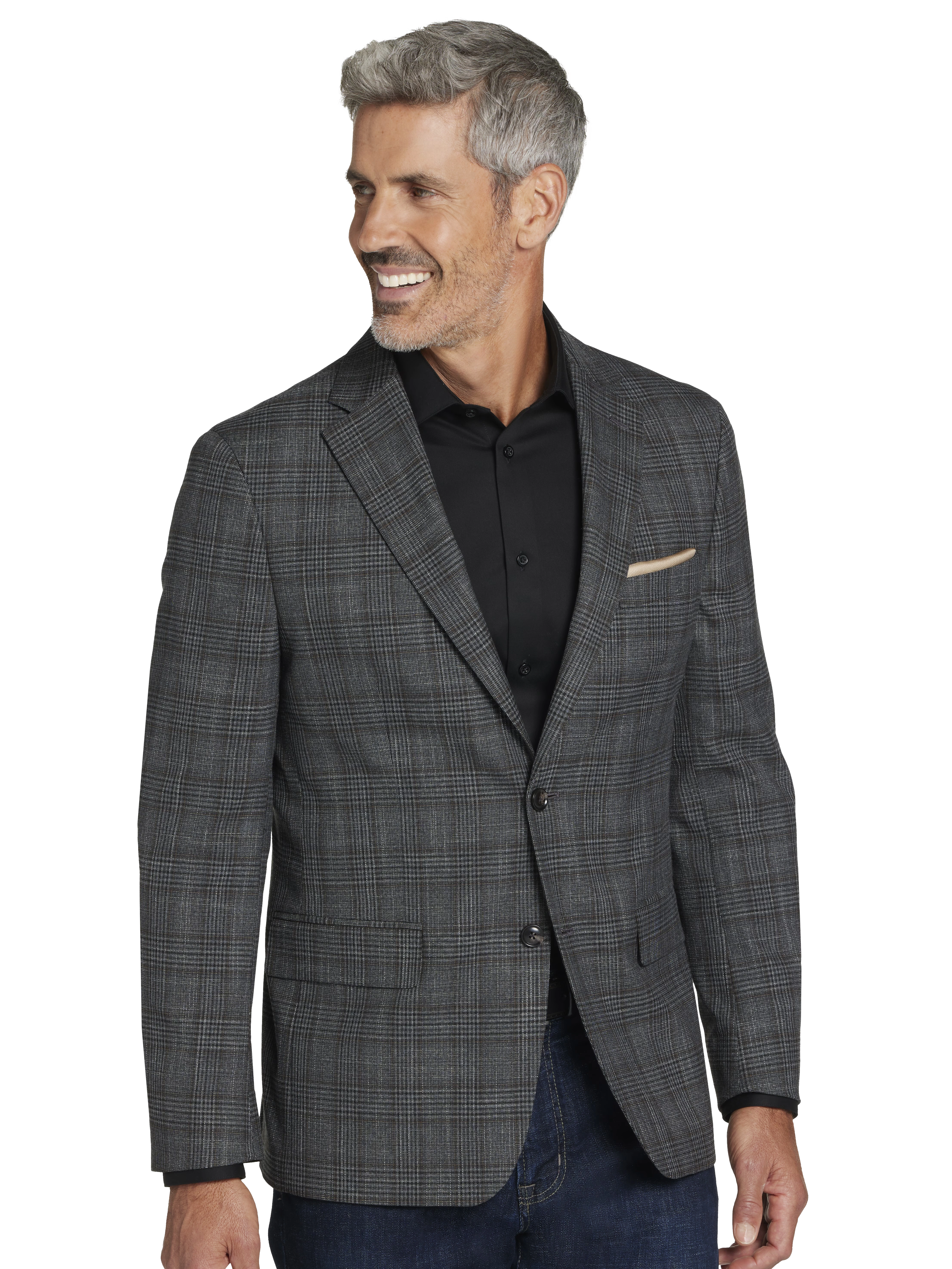 Modern Fit Plaid Sport Coat