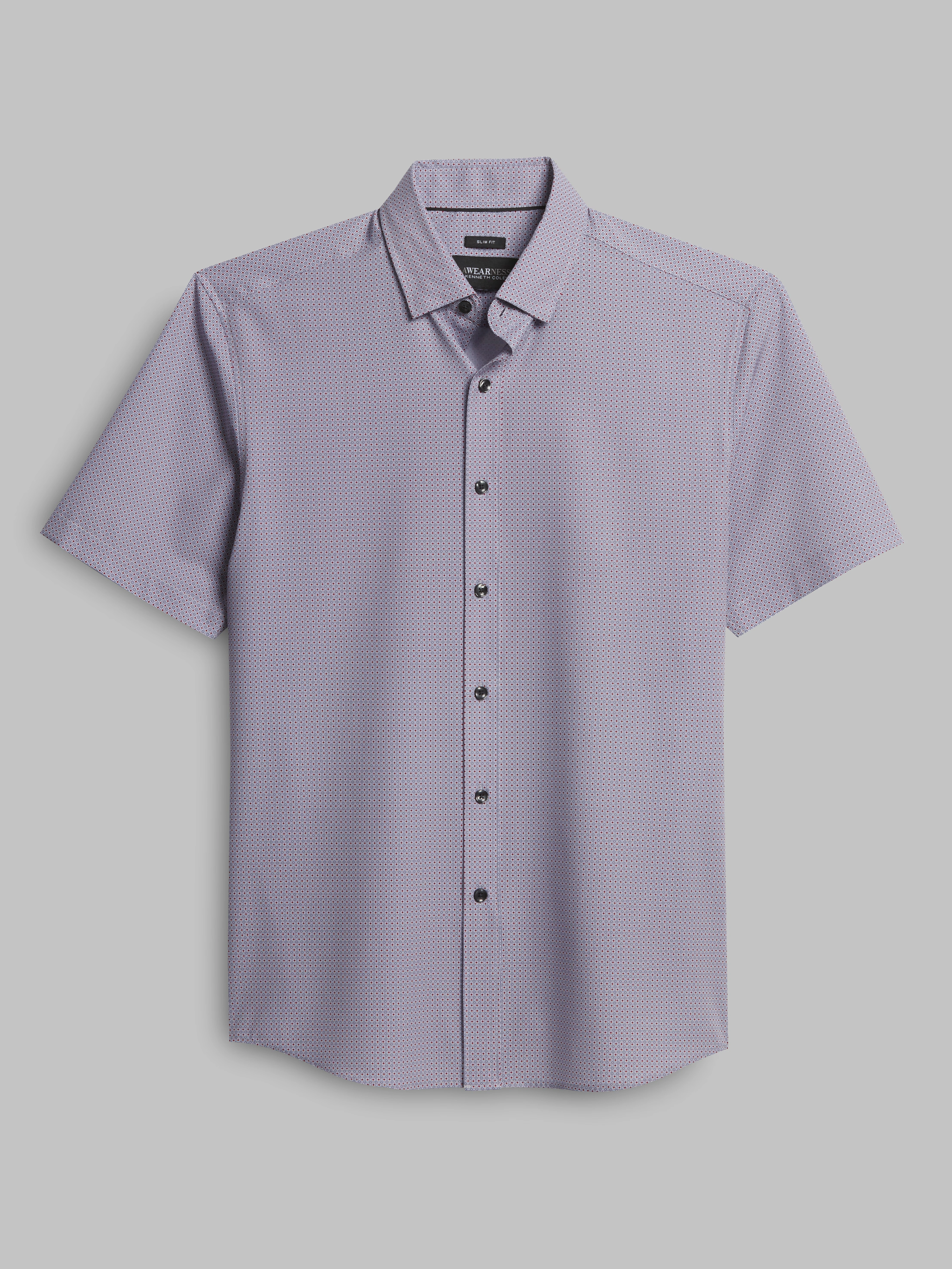 Slim Fit Short Sleeve 4-Way Stretch Button Up Shirt