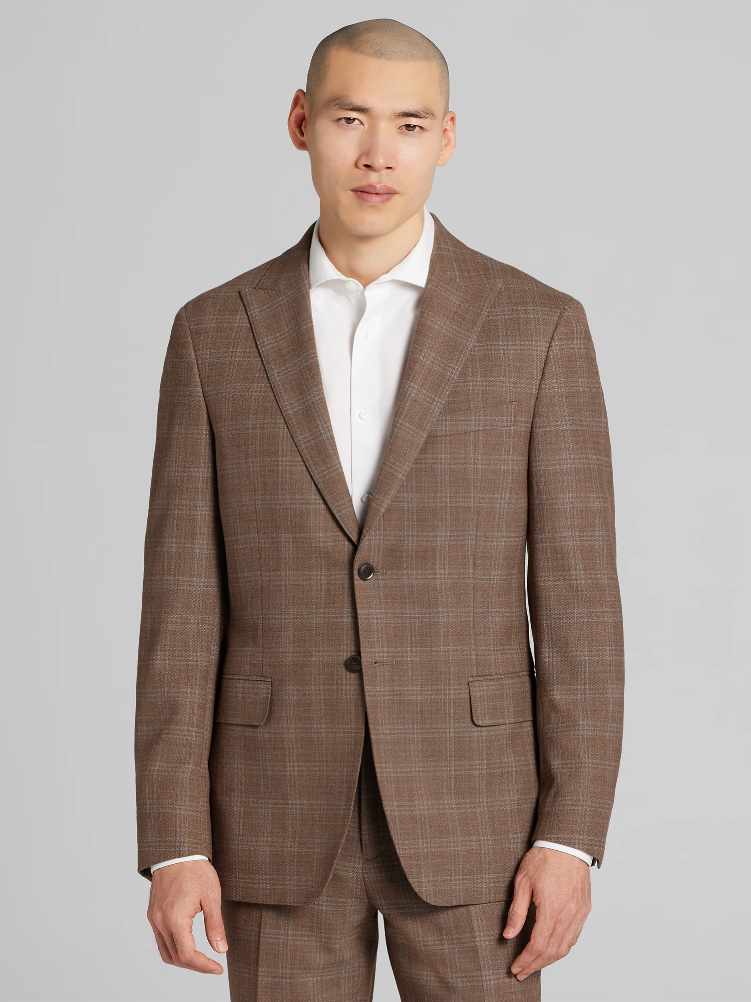 Slim Fit Plaid Suit Jacket