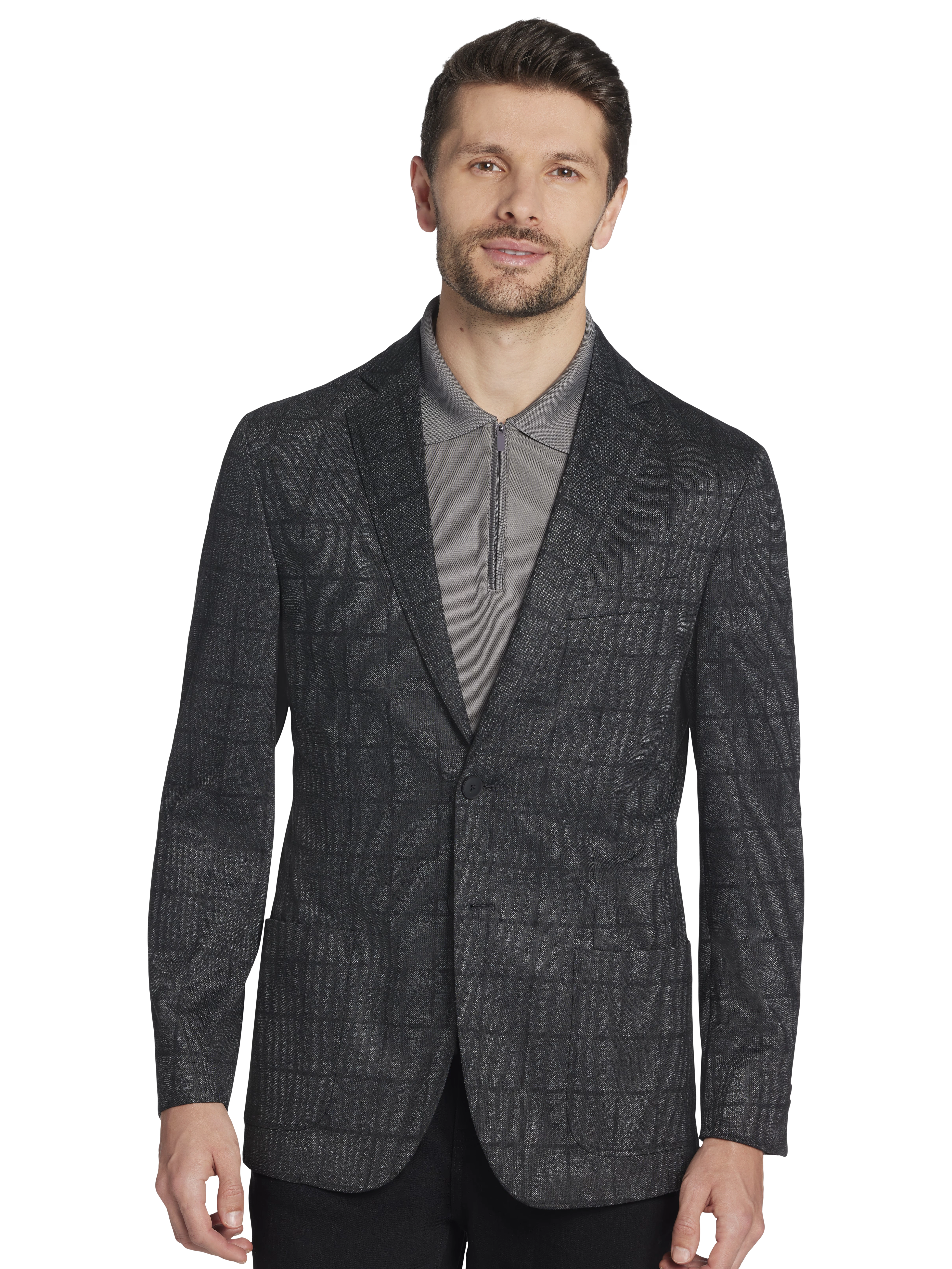 Slim Fit Windowpane Plaid Sport Coat