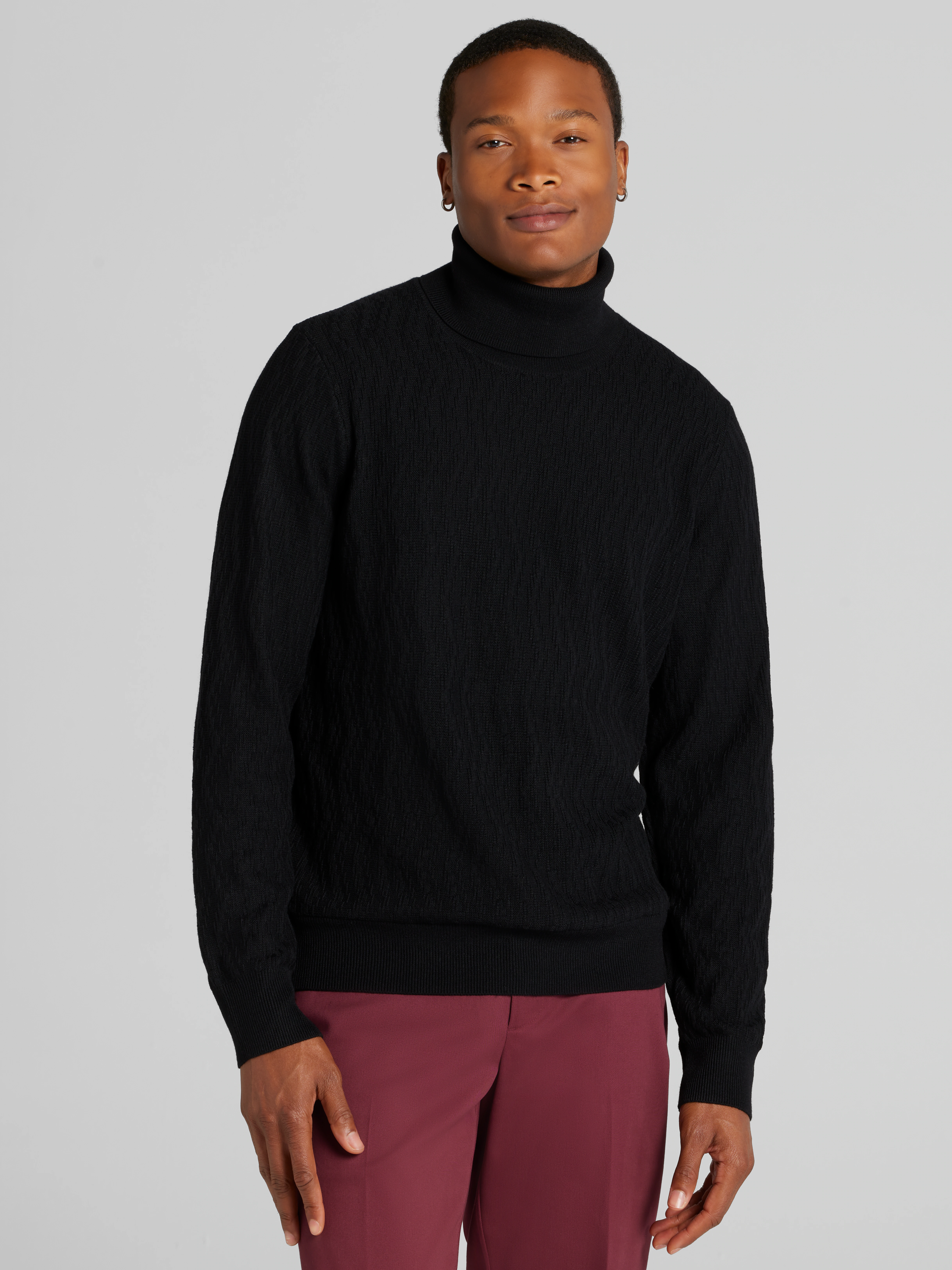 Textured Turtleneck Sweater