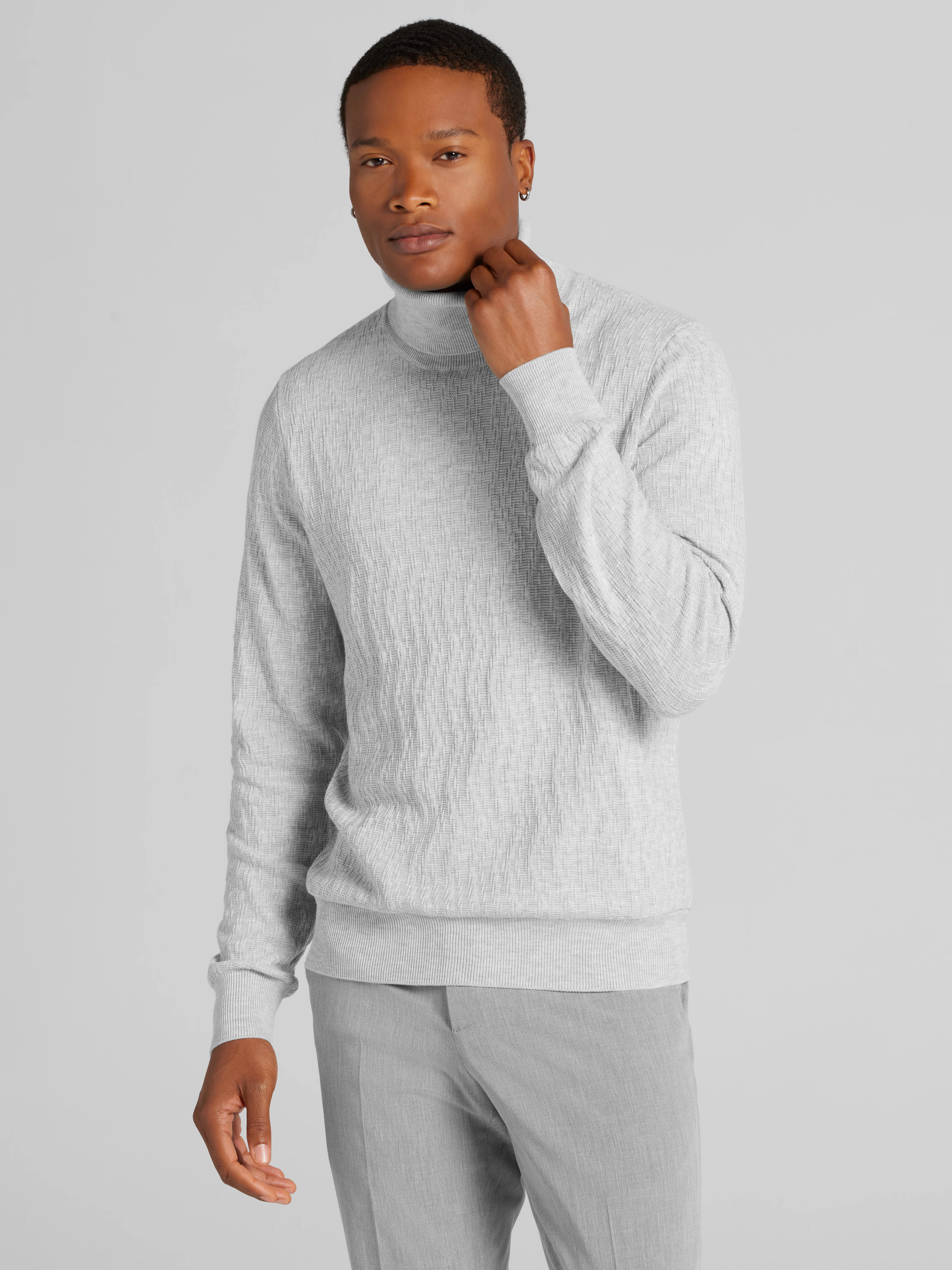 Textured Turtleneck Sweater