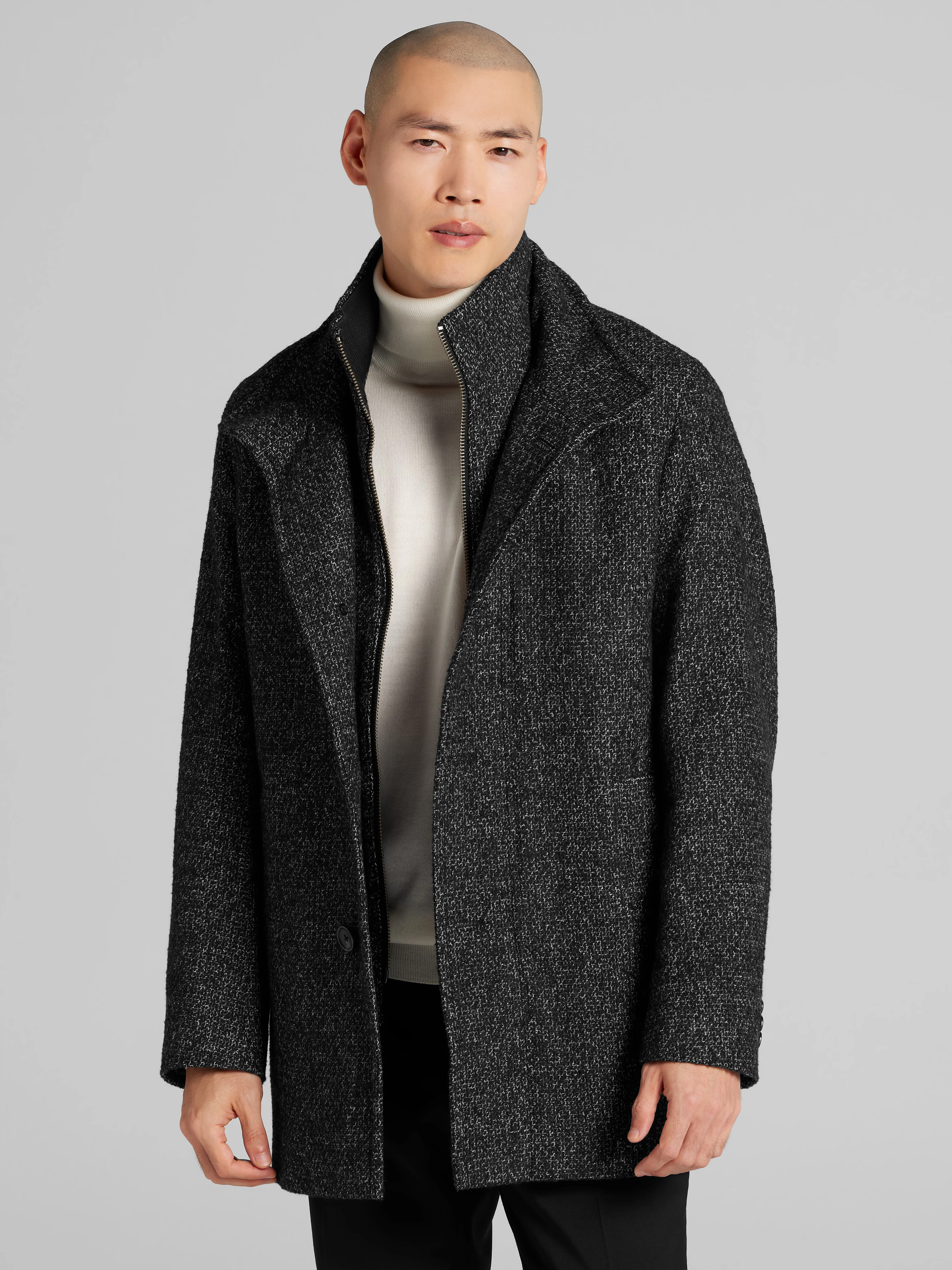 Wool Blend Car Coat
