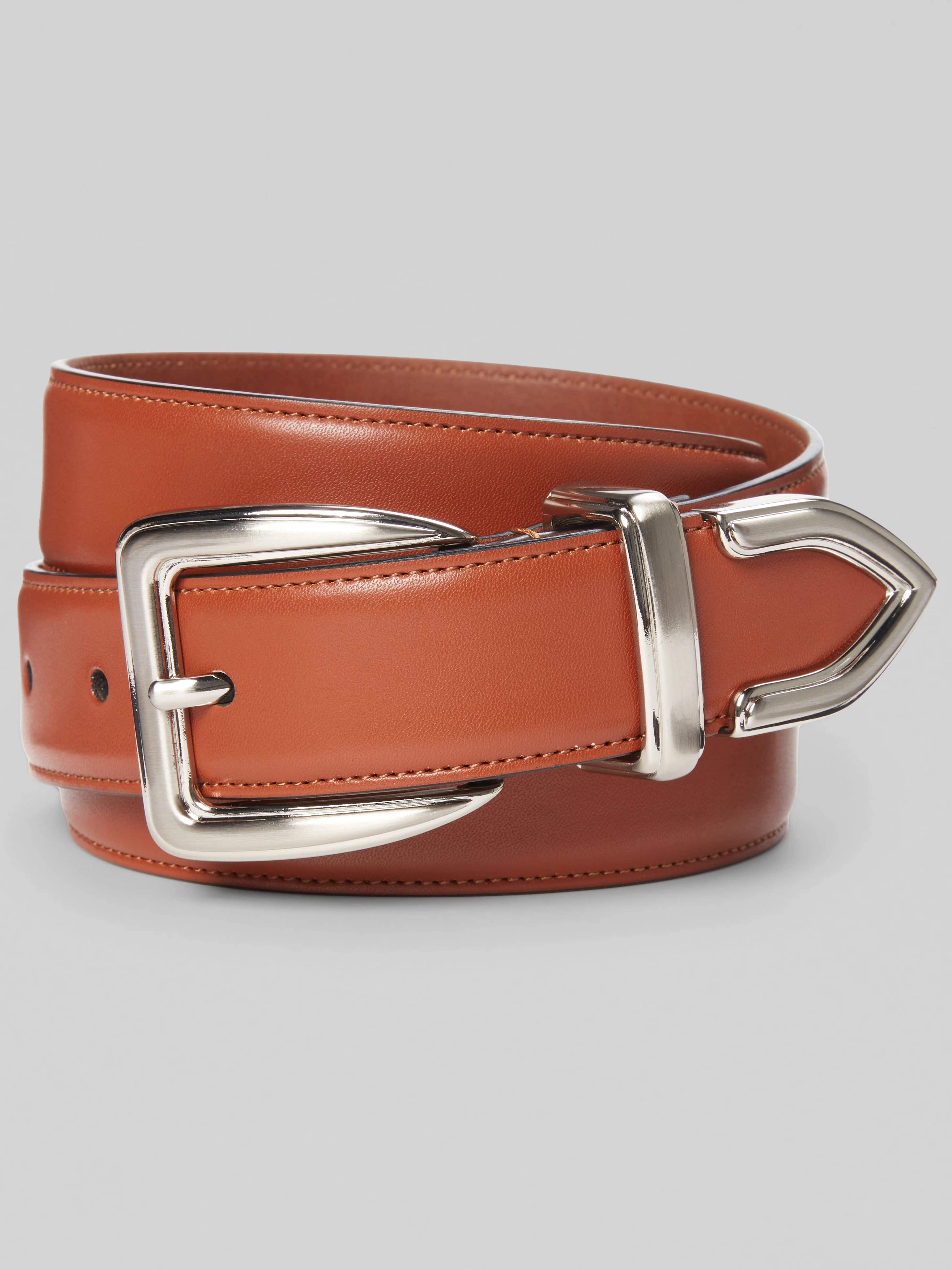Silver Tip Faux Leather Belt