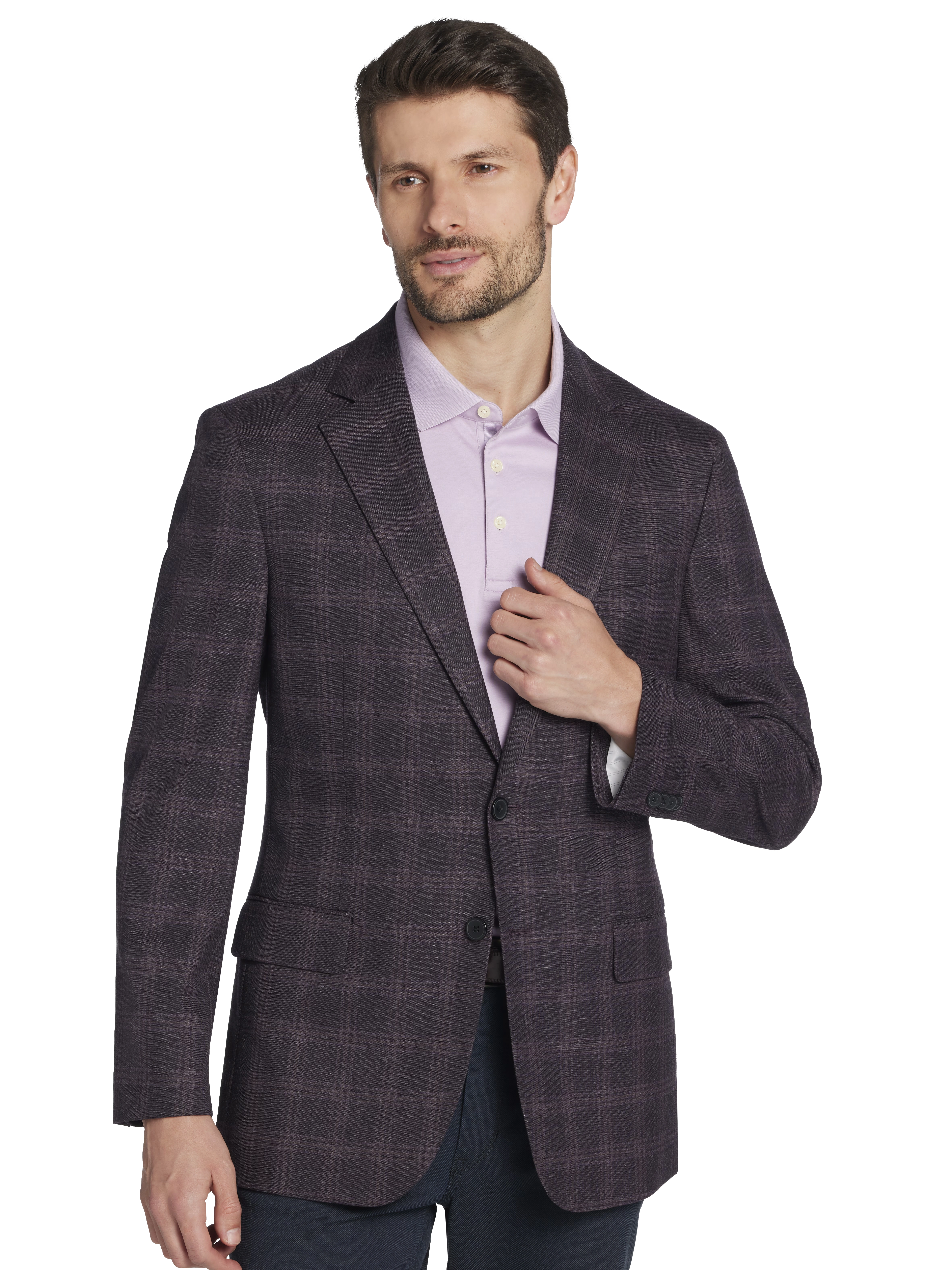 Modern Fit Plaid Sport Coat